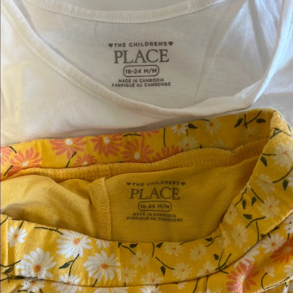 The Children's Place White Top and Yellow Floral Skirt 18-24 Months - Picture 5 of 7